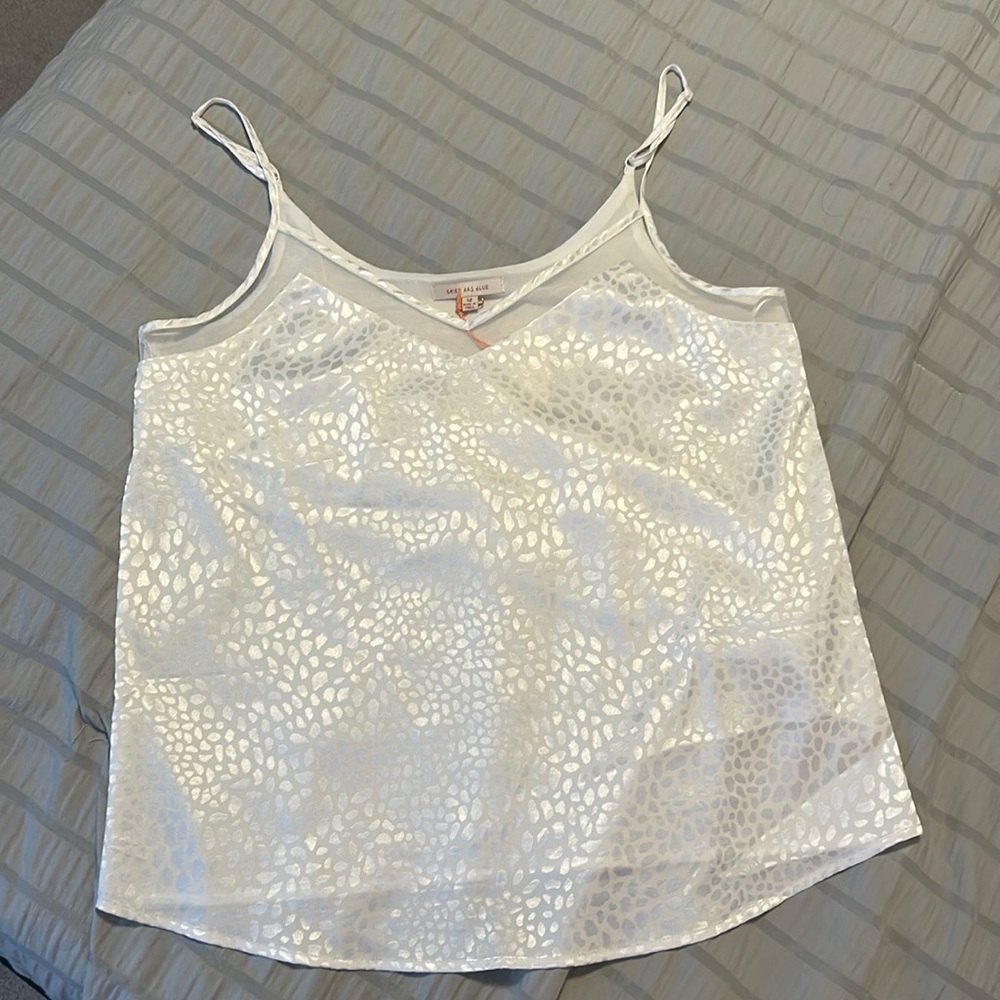 Women’s white silk tank top